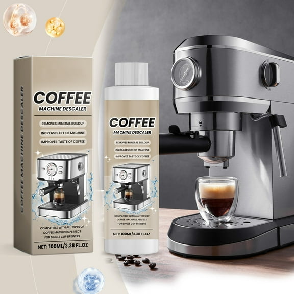 Coffee Machine Descaler Descaling Solution - 3.4 Fl. Oz Universal Coffee Maker Cleaner, Limescale Remover