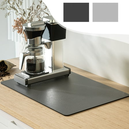 Coffee Machine Drip Mat Non-slip Absorbent Tray, 30x40cm Gray Super Absorbent & Quick-dry for Spill Protection, Waterproof Countertop Saver for Kitchen Counter, Dish Rack & Appliance Use