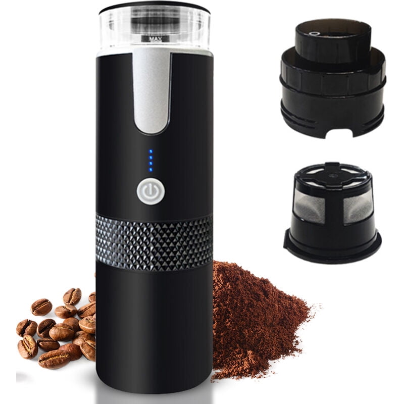 Coffee Machine Electric Portable 6 Oz Mini Coffee Maker for Individual Portion With Coffee Powder and Capsules Rechargeable Ba