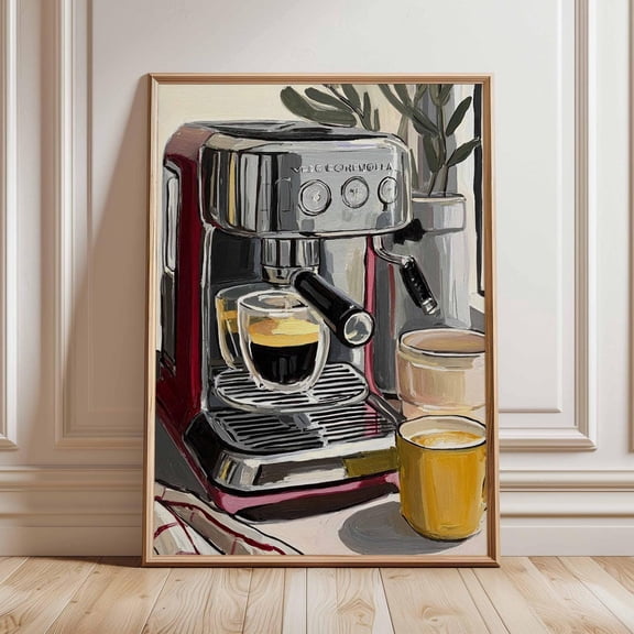 Coffee Machine Poster Modern Kitchen Wall Art Print Barista Espresso Maker Painting Coffee Lover Home Cafe Decor Artwork