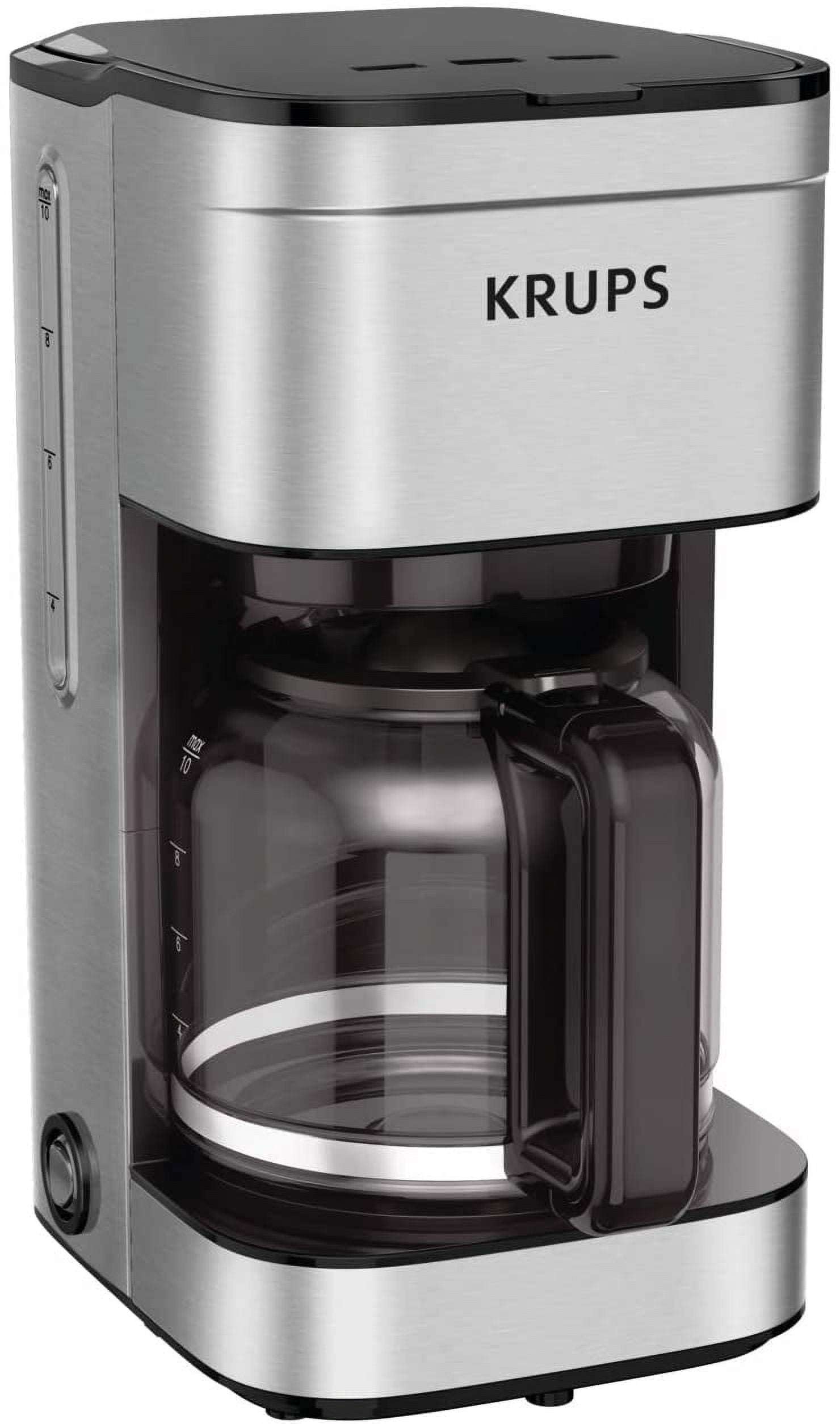 Coffee Maker 10 Cups Simply Brew Stainless Steel Drip Coffee Maker, 900 Watts Coffee Filter, Drip Free, Dishwasher Safe Pot , Black & Silver
