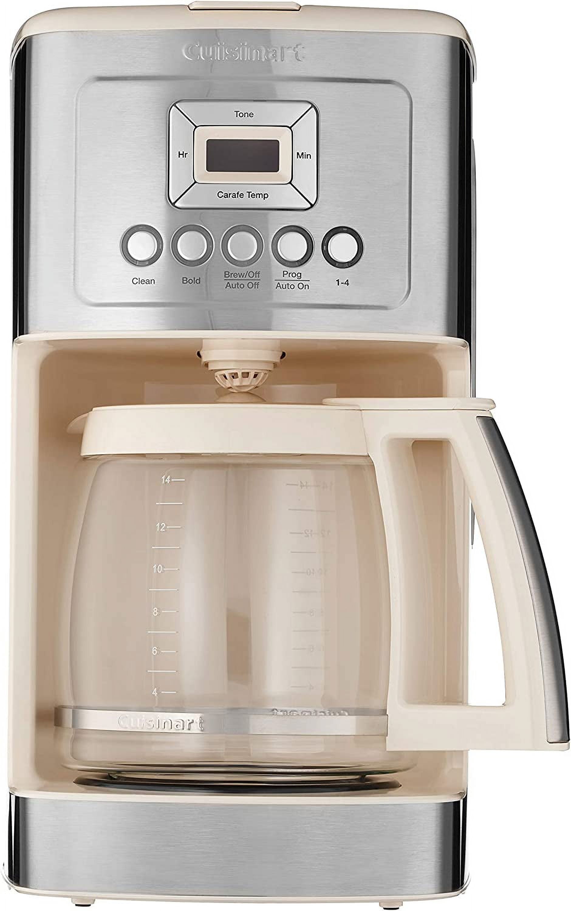 Coffee Maker, 14-Cup Glass Carafe, Fully Automatic for Brew Strength Control & 1-4 Cup Setting, Stainless Steel, DCC-3200CRM, Cream.