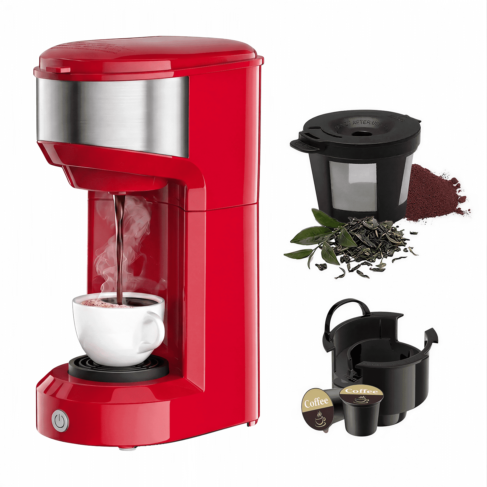 Coffee Maker, 2 in 1 Single Serve Brewer for K Pod & Ground Coffee, 90s ...