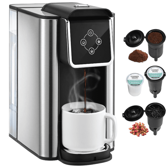 Coffee Maker 3 in 1 Single Serve Coffee Machine, Compatible with K cup Capsules, Instant Coffee Pot, Tea maker, 6,8,10 Oz Cup, Removable 50 Oz Water Reservoir, 120V 1150W