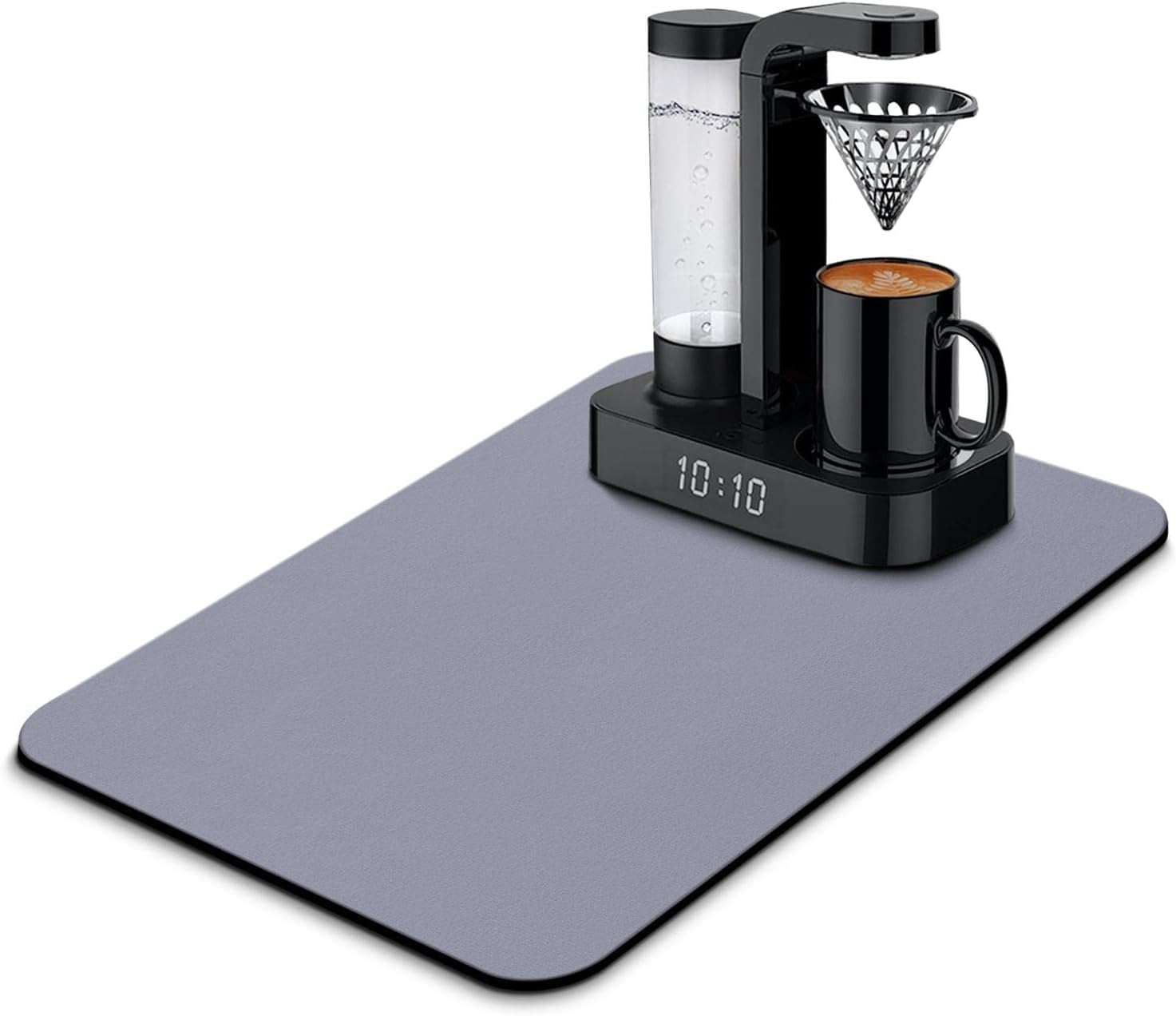 Coffee Maker Bar Mat Countertops,Dish Drying Mat,Bar Drying Mat,Absorbent Hide Stain Anti-Slip Coffee Bar Accessories Fit Under Coffee Machine Mat 23inx15in Grey
