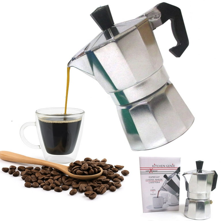 Kitchen Genie Small Espresso Coffee Machine, Single Cup Brewer Pot
