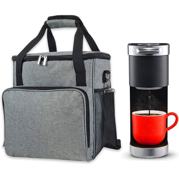 Coffee Maker Carrying Bag, Compatible with Keurig K-Mini or K-Mini Plus Coffee Machines and Other Accessories, Storage Tote Bag Single Serve Coffee Brewer, Travel Case with Shoulder Strap(Bag Only)