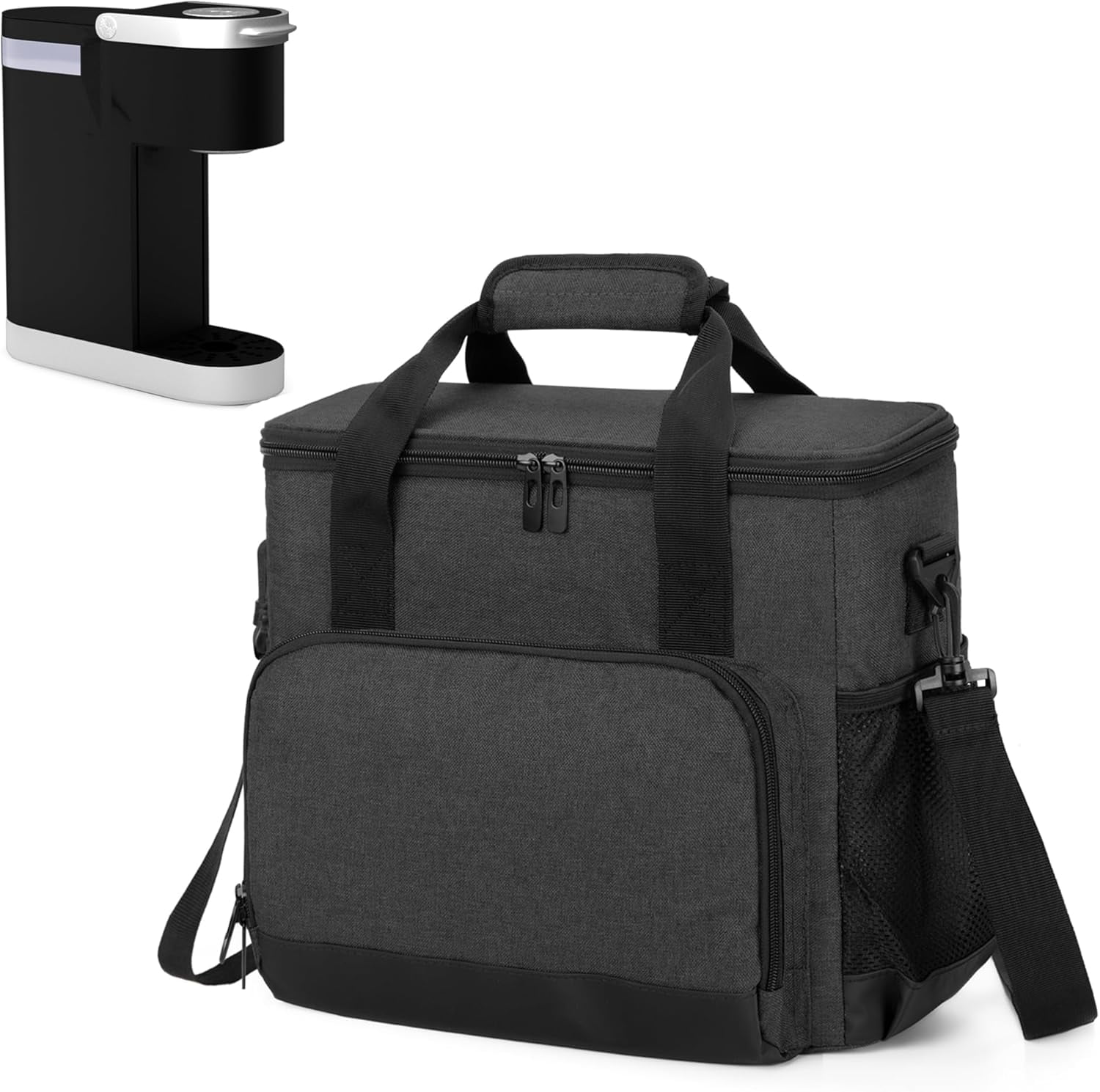 Coffee Maker Carrying Bag Compatible for Keurig K-Mini or K-Mini Plus, Single Serve Coffee Machine Travel Bag for K-Cup Pods, Black (Bag Only)