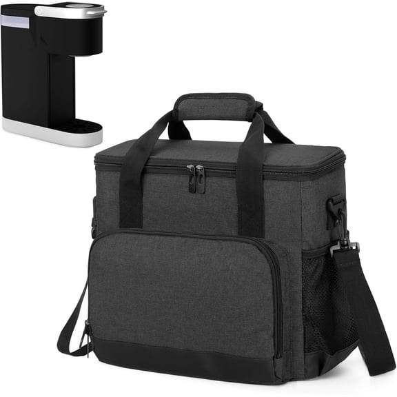 Coffee Maker Carrying Bag Compatible for Keurig K-Mini or K-Mini Plus, Single Serve Coffee Machine Travel Bag for K-Cup Pods, Black (Bag Only)