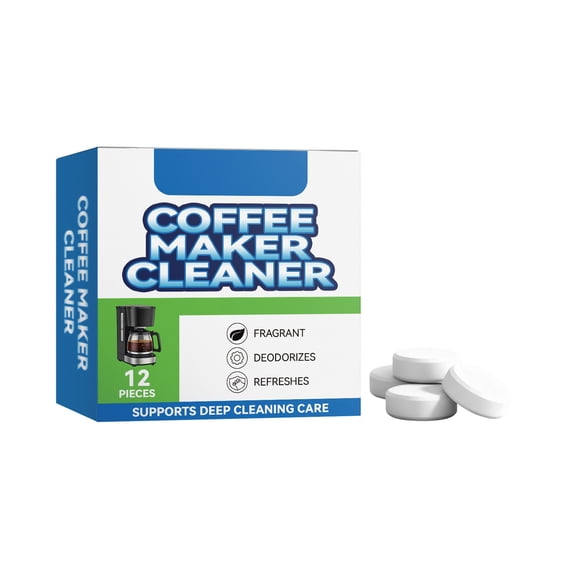 Coffee Maker Cleaner and Descaler Tablets, Coffee Maker Pot Descaling & Cleaning Tabs, Compatible with Nespresso, Keurig, Breville, Delonghi, 12Pcs