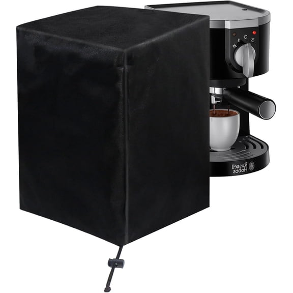Coffee Maker Cover, Waterproof Machine Cover with Drawstring, Universal Dust for Countertop Appliances in Home(Black) Black -