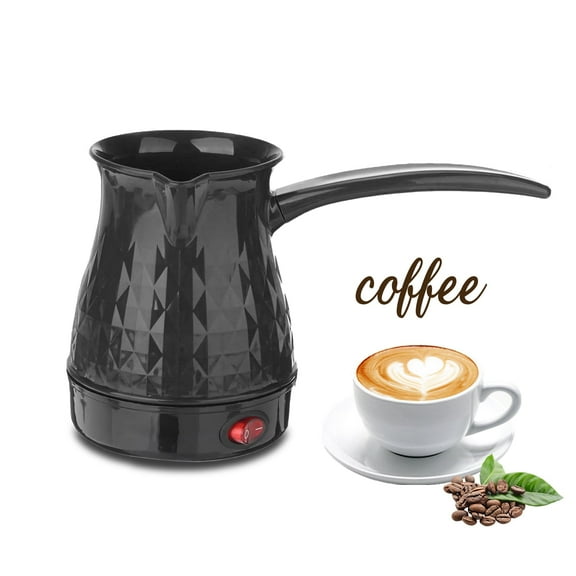 Yvagay Turkish Coffee Maker, 600ml Stainless Steel Electric Coffee Pot with Removable Handle, Black, 35 Cups Capacity