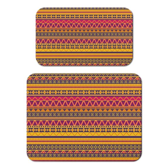 Under Coffee Maker Mat with Tribal Style Design - Absorbent Diatom Drying Pad with Non-Slip Base for Kitchen Sink Area or Espresso Machine, Artistic Tribal Patterns