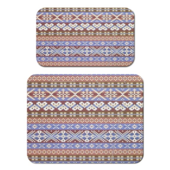 Under Coffee Maker Mat with Tribal Style Design - Absorbent Diatom Drying Pad with Non-Slip Base for Kitchen Sink Area or Espresso Machine, Artistic Tribal Patterns