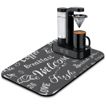 Coffee Maker Mat diatom mud , (Coffee Station Bar Accessory) Protects Kitchen Countertops From Spills, Stains & Scratches, Absorbent, Waterproof, Washable ,Chalkboard ,19.5x12in