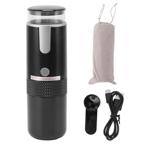 Coffee Maker for Outdoor Parties Travel, Portable Coffee Machine Compatible for K Cup Capsules Ground Coffee Handheld Coffee Maker Manually Operated for Camping Hiking,Black