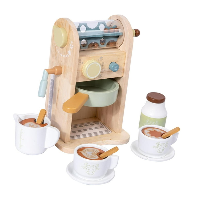 Coffee Maker,Play Kitchen Accessories Kids Wooden Coffee Maker,Espresso  Machine Playset Montessori kitchen,Wooden Play Kitchen Accessories Coffee  Maker,Upgraded Toy Coffee Set for for Girls 