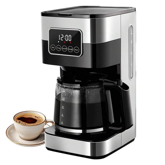 Coffee Maker, Programmable Drip Coffee Machine 10-Cup With Touch-Screen, Pause & Serve, 430 Stainless Steel,Black.