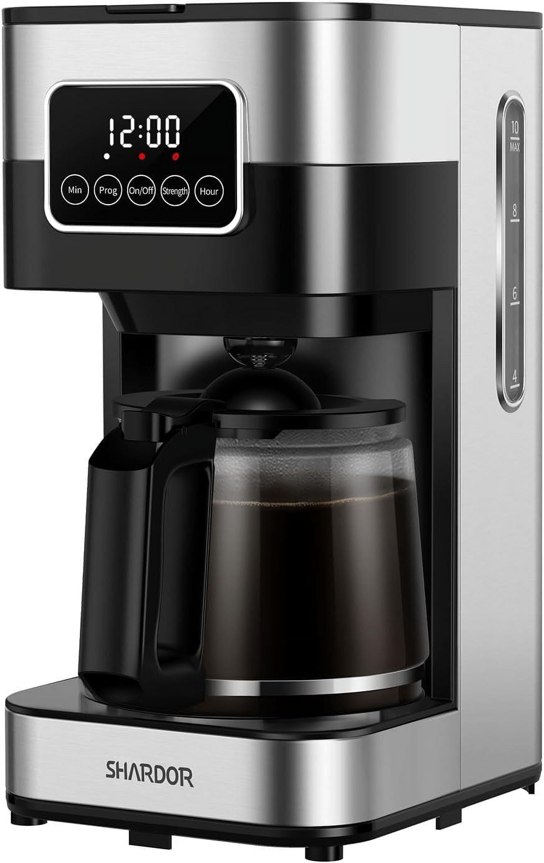 Coffee Maker Programmable, Drip Coffee Machine with Timer, 10Cup
