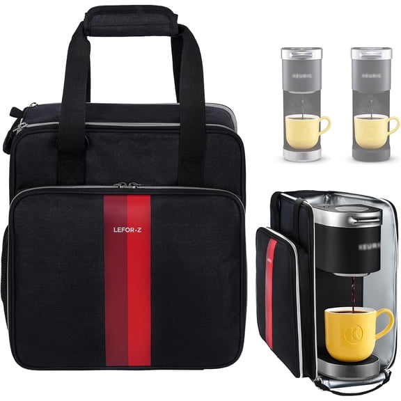 Coffee Maker Travel Bag Compatible with Keurig K-Mini/K-Mini Plus/Mate Plus,Single Serve Brewer Carrying Case Multiple Pockets for K-Cup Pods & Accessories(Bag Only)