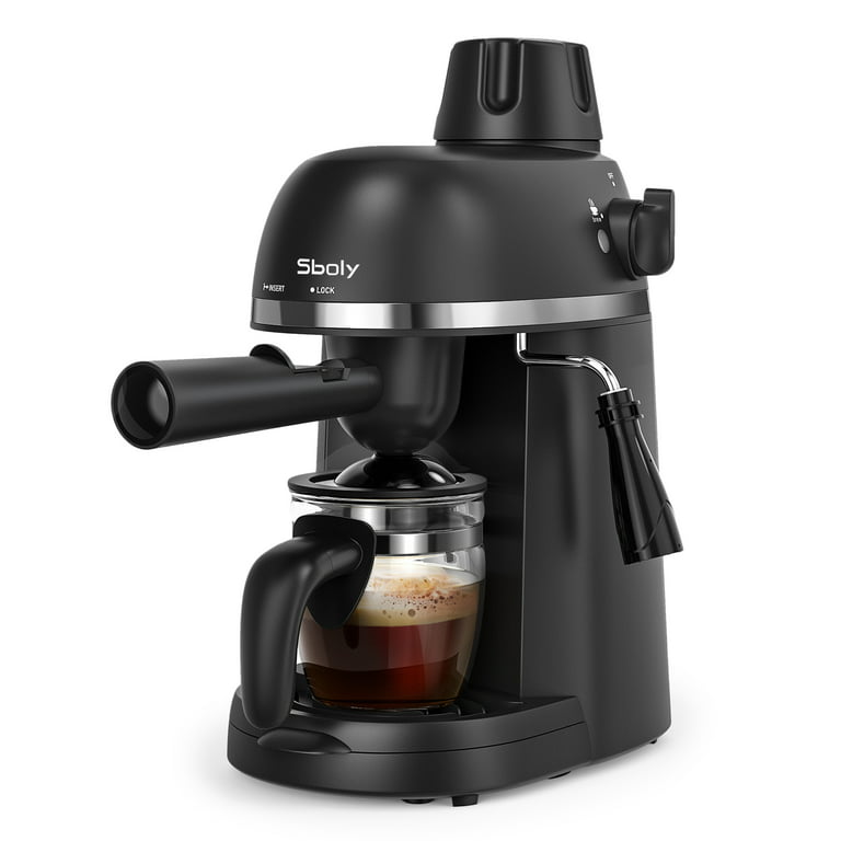 New Gourmia 4-Shot Steam Espresso, Cappuccino, and Latte Maker with Frothing Wand