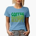 thumbnail image 1 of Coffee Makes Me Happy Quote, Groovy Retro Wavy Text Merch Gift, Baby Blue T-Shirt, Small, 1 of 5