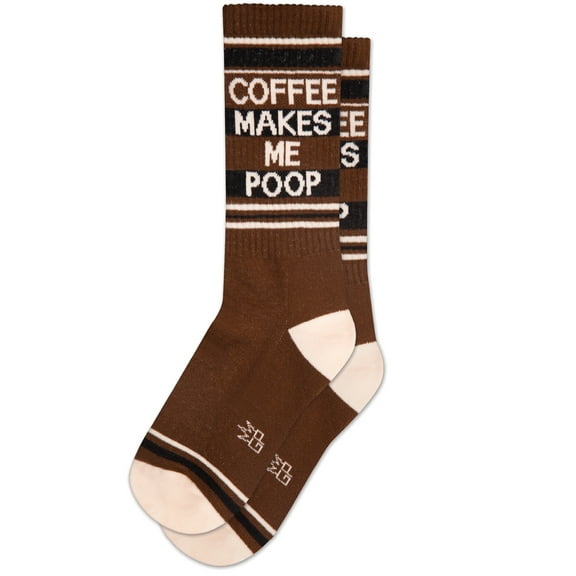 Coffee Makes Me Poop, Novelty Gift Socks for Men, Women and Teens, Funny Cool Crew Socks (Made in the USA)