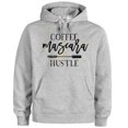 thumbnail image 1 of Coffee Mascara Hustle, Women's Hoodies, Funny Hoodies, Gift For Her, Ladies Hoodie, Coffee, Mascara, Hustle, Graphic Hoodie, Girls Hoodie, Grey (Black Text), LARGE, 1 of 1