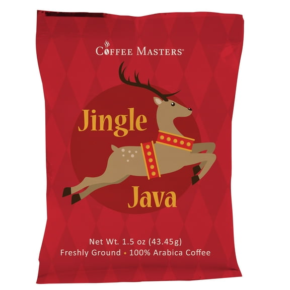 Coffee Masters Jingle Java Christmas Perfect Potfuls 1.5 oz Ground Coffee Packets (24 Pack)
