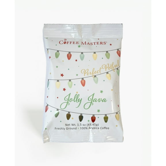 Coffee Masters Jolly Java Christmas Perfect Potfuls 1.5 oz Ground Coffee Packets (12 Pack)