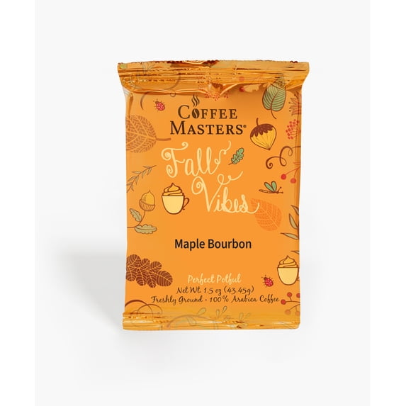 Coffee Masters Maple Bourbon Fall Perfect Potfuls 1.5 oz Ground Coffee Packets (12 Pack)