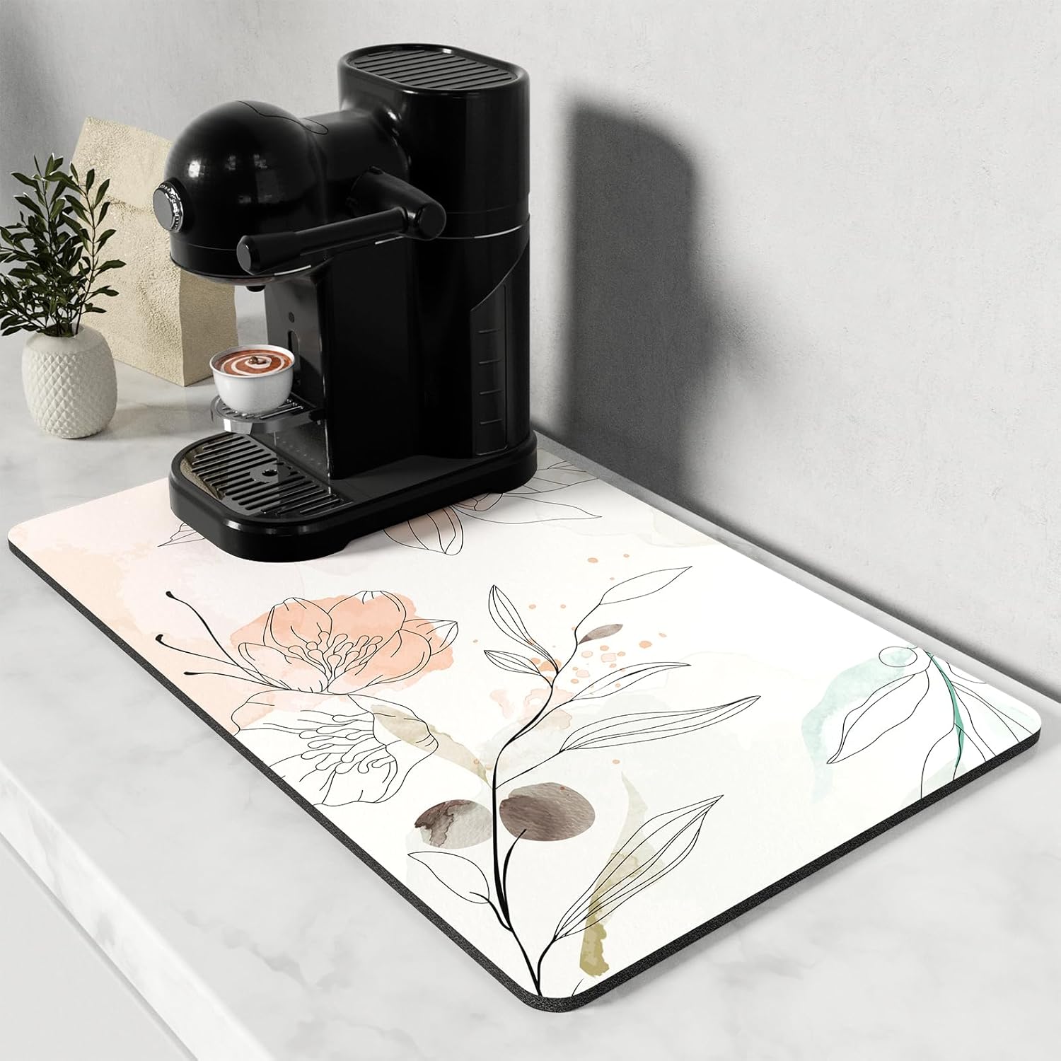 Coffee Mat, 12"x19" Coffee Bar Mat for Coffee Station Accessories and ...