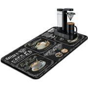 Coffee Mat 17inx31.5in,Coffee Bar Mat for Countertops,Absorbent Hide Stain Anti-Slip Coffee Bar Accessories Fit Under Coffee Machine Mat,dish drying mats for kitchen