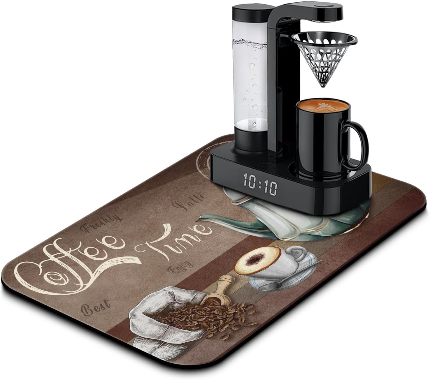 Caffe Mat Coffee Mat 19inx12in,Coffee Bar Mat for Countertops,Absorbent Hide ...
