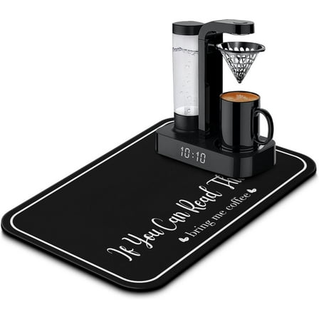 Coffee Mat 19inx12in,Coffee Bar Mat for Countertops,Absorbent Hide Stain Anti-Slip Coffee Bar Accessories Fit Under Coffee Machine Mat,dish drying mats for kitchen