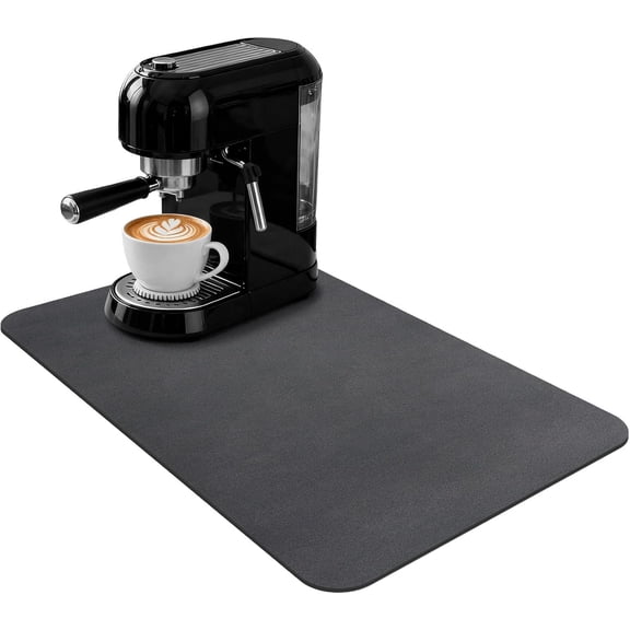 Coffee Mat 20x16 Inch Streamline Style, Absorbent Hide Stain Rubber Backed Dish Drying Mat for Kitchen Counter,Bar Mat for Countertops, Under Coffee Bar Maker Machine Pot Espresso Machine