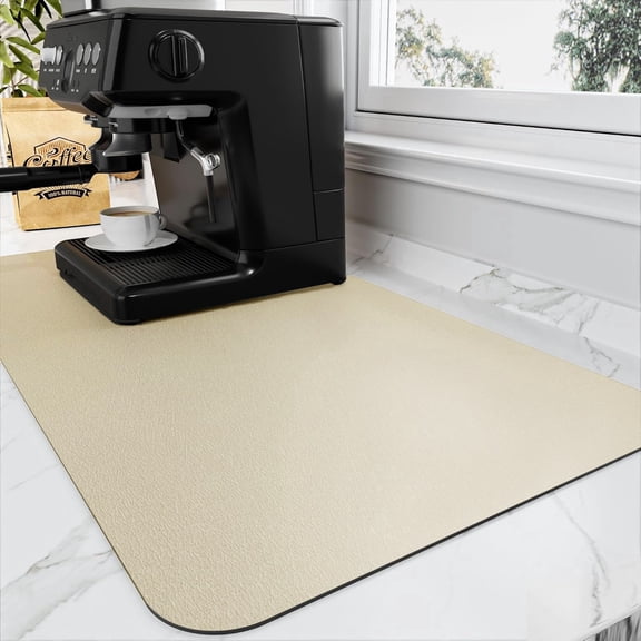 Coffee Mat - Absorbent Hide Stain Rubber Backed Dish Drying Mat for Kitchen Counter - Bar Mats for Countertops Fit Under Coffee Maker Espresso Machine