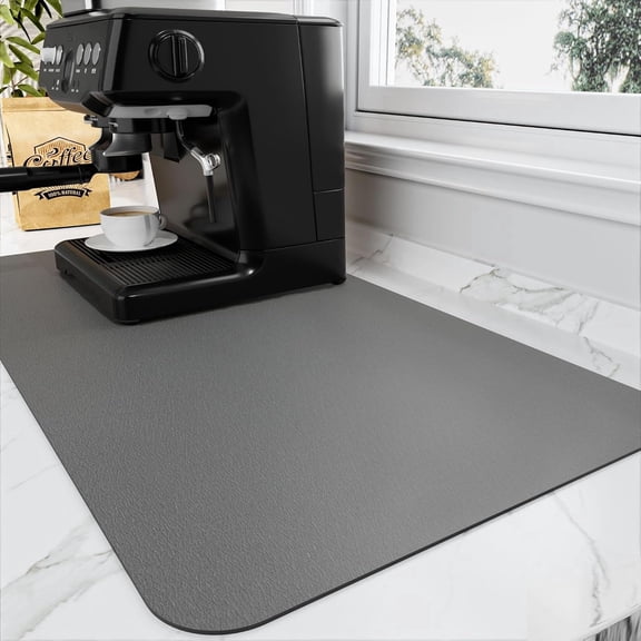 Coffee Mat - Absorbent Hide Stain Rubber Backed Dish Drying Mat for Kitchen Counter - Bar Mats for Countertops Fit Under Coffee Maker Espresso Machine