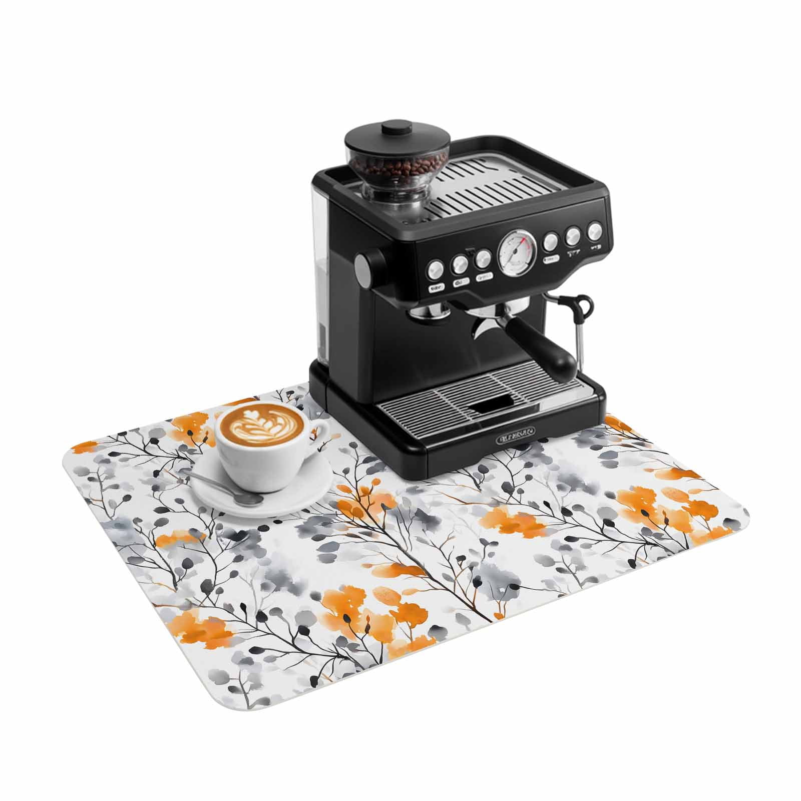 Coffee Mat Autumn Leaves Absorbent Dish Drying Mat for Kitchen ...