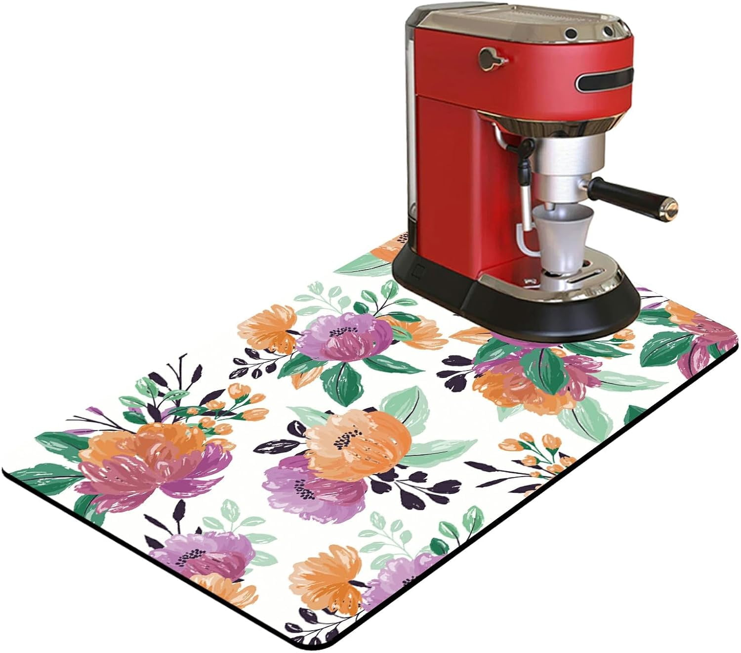 Coffee Mat Coffee Bar Mat 12"x19" Hide Stain Absorbent Rubber Backed