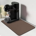 thumbnail image 1 of Coffee Mat, Bar Mat, Hide Stain Absorbent Drying Mat with Waterproof Rubber Back, Fit Under Coffee Maker Machine Pot Espresso Machine(12.2"x19.7", Brown), 1 of 8