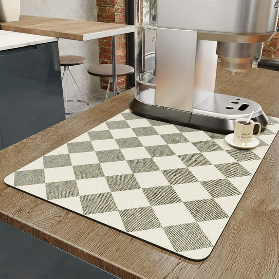Coffee Mat-Coffee Bar Accessories No Stains Absorbent Quick Drying Mat for Kichen Couner-Bar Mat Fit Coffee Station Table Maker Machine Pot Espresso Machine Dish Rack