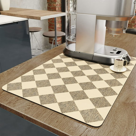 Coffee Mat-Coffee Bar Accessories No Stains Absorbent Quick Drying Mat for Kichen Couner-Bar Mat Fit Coffee Station Table Maker Machine Pot Espresso Machine Dish Rack