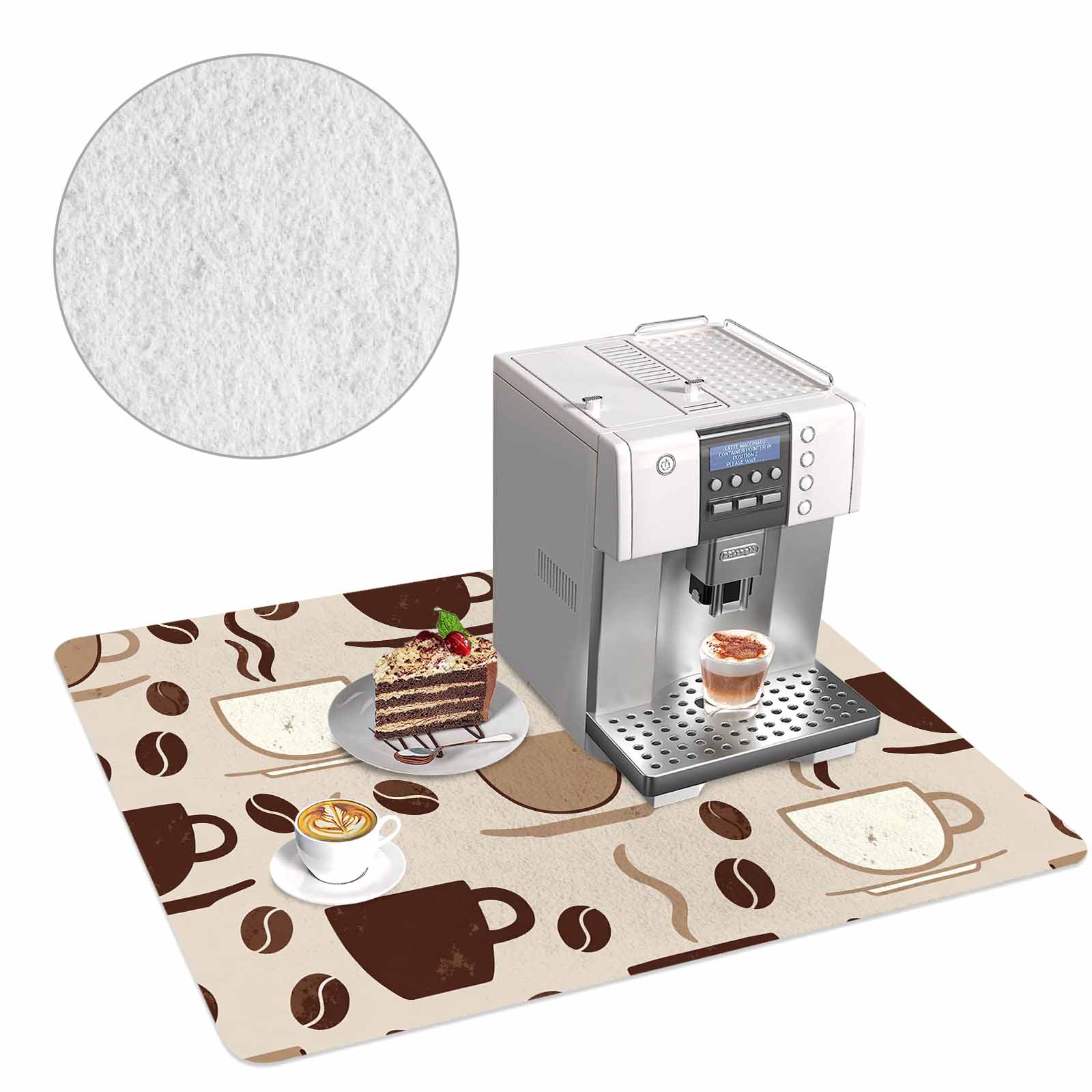 Caffe Mat Coffee Mat for Countertop, Rubber Coffee Bar Mat with Non-Slip Base ...