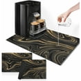 thumbnail image 1 of Coffee Mat for Countertops, Black Gold Marble Texture Dish Drying Mat 2 Pcs for Kitchen Coffee Bar Accessories, Coffee Maker Espresso Machine Dish Rack Hide Stain Rubber Backed 12x19In, 1 of 6