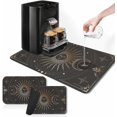 thumbnail image 1 of Coffee Mat for Countertops, Black Gold Sun Moon Boho Dish Drying Mat 2 Pcs for Kitchen Coffee Bar Accessories, Fit Under Coffee Maker Espresso Machine Dish Rack Hide Stain Rubber 12x19in, 1 of 6