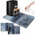 thumbnail image 1 of Coffee Mat for Countertops, Blue Abstract Modern Dish Drying Mat 2 Pcs for Kitchen Coffee Bar Accessories, Coffee Maker Espresso Machine Dish Rack Hide Stain Rubber Backed 12x19In, 1 of 6