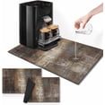 thumbnail image 1 of Coffee Mat for Countertops, Brown Abstract Modern Dish Drying Mat 2 Pcs for Kitchen Coffee Bar Accessories, Coffee Maker Espresso Machine Dish Rack Hide Stain Rubber Backed 12x19In, 1 of 6