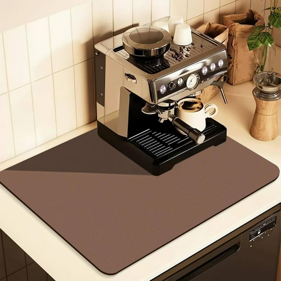 Coffee Mat for Countertops ,Coffee Bar Accessories Fit Under Coffee Maker Espresso Machine, Absorbent Hide Stain Rubber Mat for Countertop ,Dish Drying Mat for Kitchen Counter