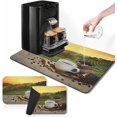 thumbnail image 1 of Coffee Mat for Countertops, Coffee Cup Wooden Sunrise Cafe Dish Drying Mat 2 Pcs for Kitchen Coffee Bar Accessories, Fit Under Coffee Maker Espresso Machine Dish Rack Hide Stain Rubber 12x19in, 1 of 6